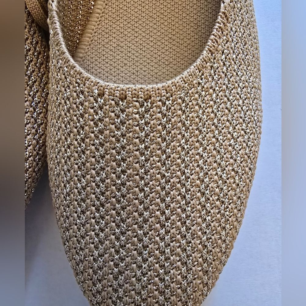 Rothy's The Square Wrap Ballerina Flats Shimmering Gold Size 9.5 - Picture 6 of 16